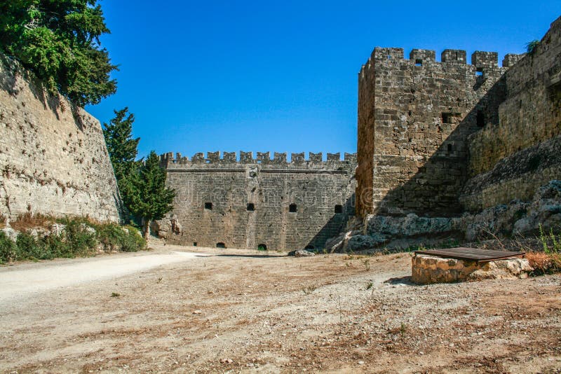 Ancient citywall of the greek town rodos in greece