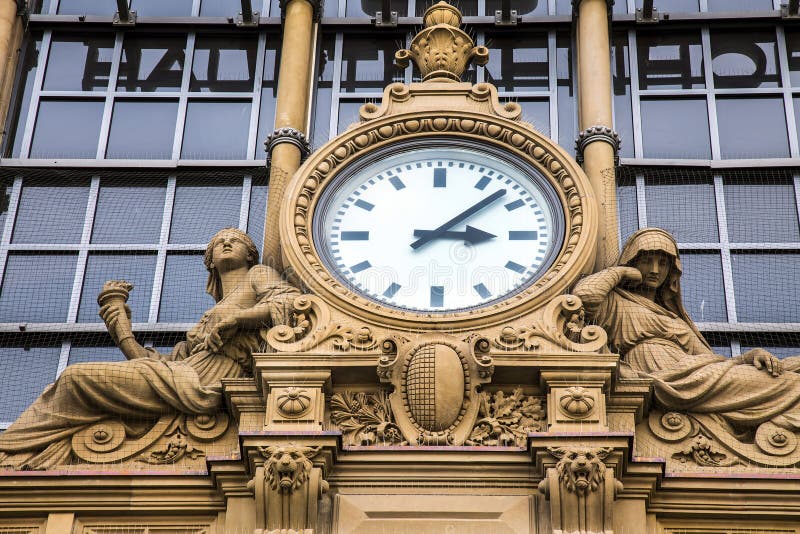 Ancient Clock in Frankfurt Bahnhof Stock Image Image of germany