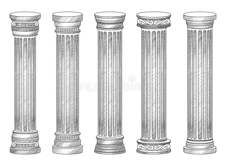 Ancient Columns Vector Design Illustration Stock Vector - Illustration