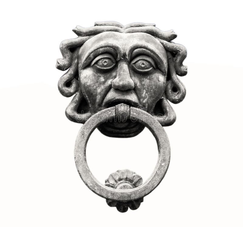 Ancient Door Knocker Isolated on White Background Stock Image Image