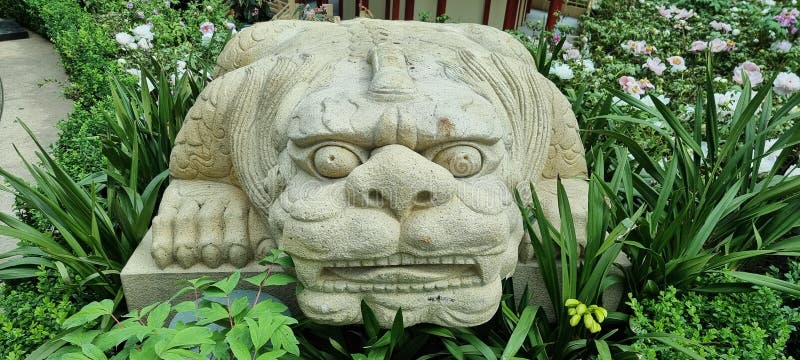 Ancient Dragon Stone Sculpture Handcrafted Stock Image Image of