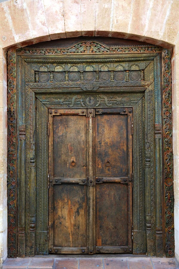 Ancient eastern indian wooden door