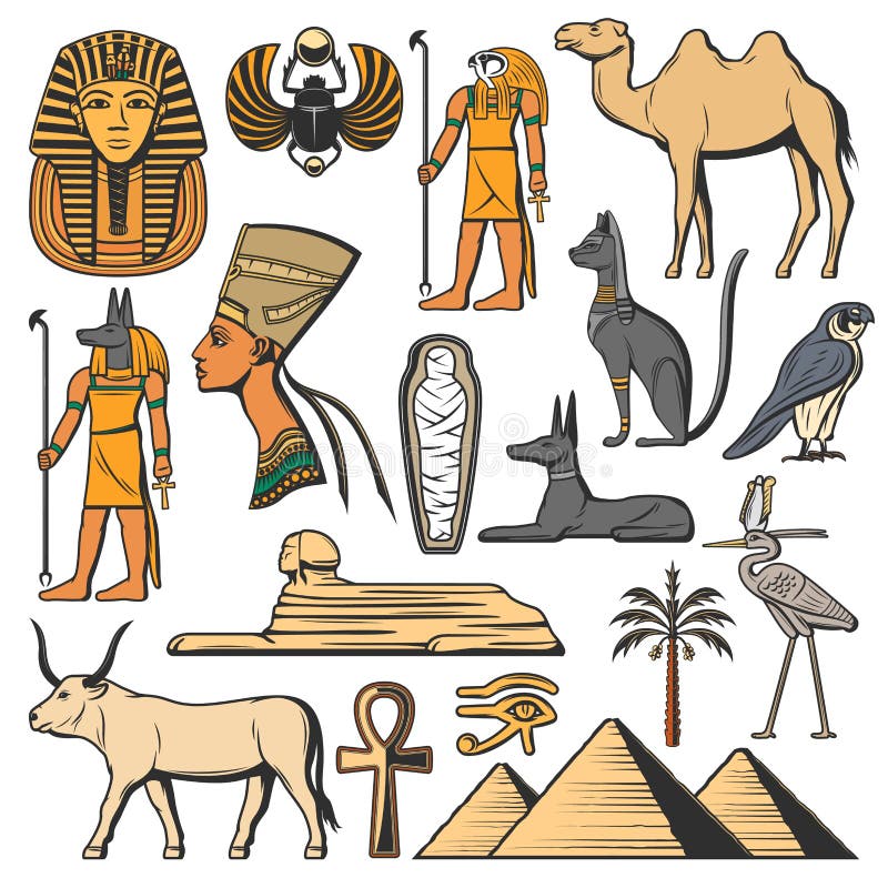 Как выглядел геб в древнем египте Ancient Egypt Pharaoh, Pyramids, Sphinx and Gods Stock Vector - Illustration of 
