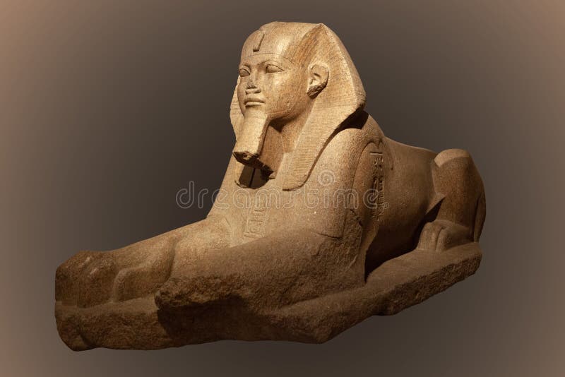 Ancient egyptian granite sphinx