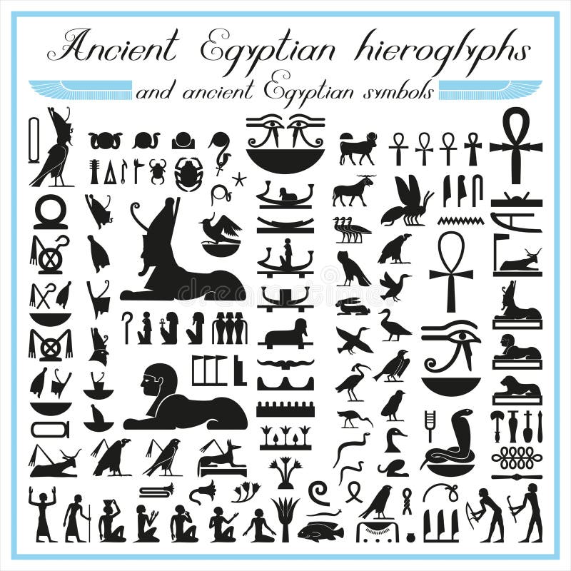 Ancient Egyptian Hieroglyphs And Symbols Stock Vector - Image: 62907205
