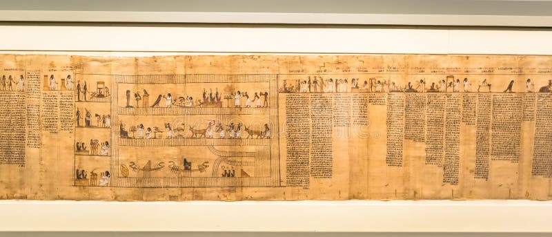 Ancient Egyptian papyrus with hieroglyphic. 