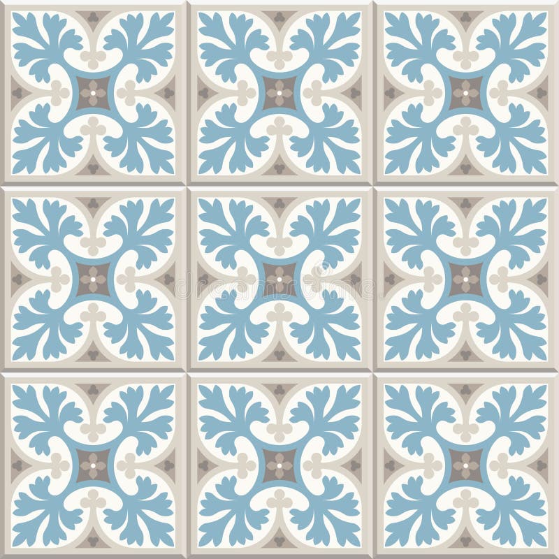 Ancient Floor Ceramic Tiles. Victorian English Floor Tiling Design