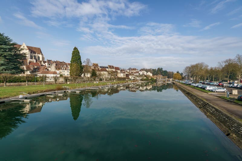 Ancient French Classic Medieval Town with River in Front, Dole ...