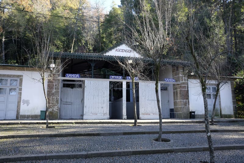 Ancient funicular in braga editorial photo. Image of transportation