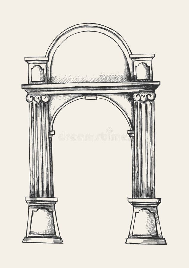 Ancient Gate stock illustration. Illustration of sketch 53066963
