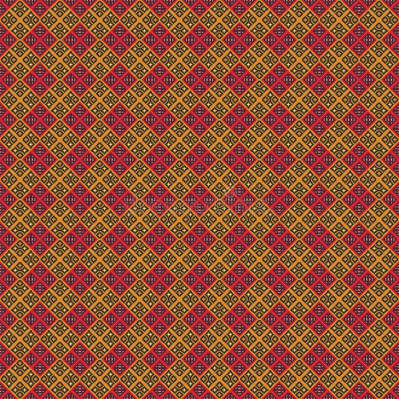 Ancient Geometric pattern in repeat. Fabric print. Seamless background, mosaic ornament, ethnic style. vector illustration Ancient Geometric pattern in repeat. Fabric print. Seamless background, mosaic ornament, ethnic style. vector illustration