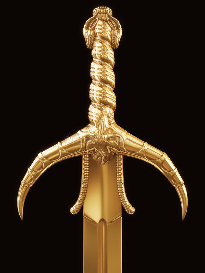 Two realistic crossed swords with golden handle Vector Image