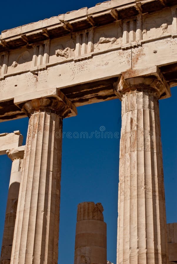 Ancient Greek Columns From The Parthenon Royalty Free Stock Photos