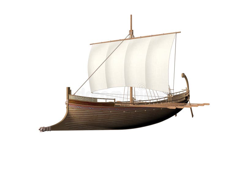 Ancient Greek Ship stock illustration