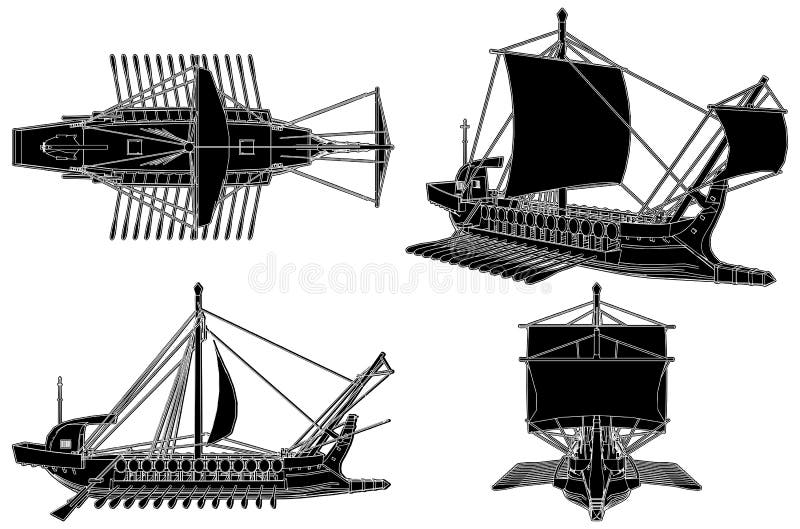 The Ancient Greek Ship Illustration Isolated Vector vector illustration