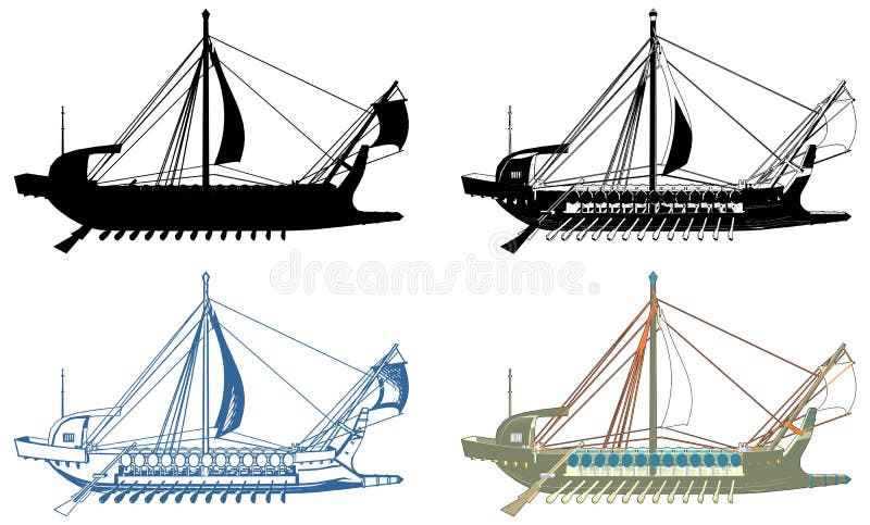 The Ancient Greek Ship Illustration Isolated Vector vector illustration