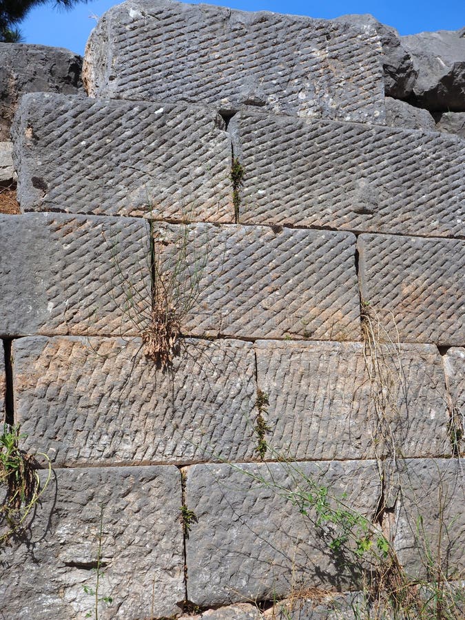 Ancient Greek Stone Wall, Sanctuary of Apollo, Mount Parnassus, Greece