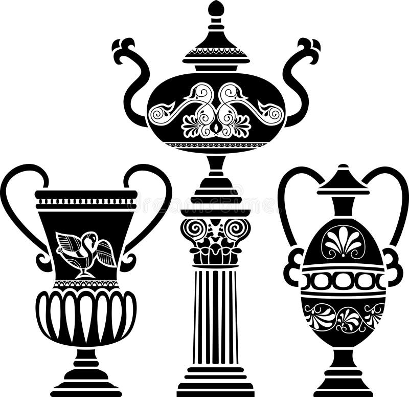 Ancient Greek vase stock illustration