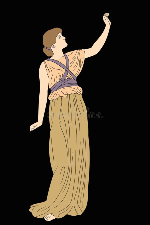 An ancient Greek woman stock illustration. Illustration of vector ...