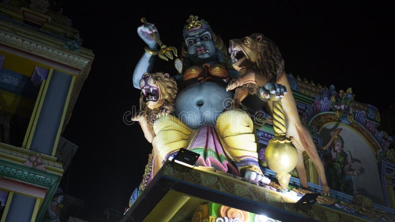 Ancient Hindu Pathirakali Amman temple in Trincomalee, Sri Lanka. Temple was built in honor of the goddess Badrakali Bhadrakali. Walls are decorated with beautiful ornament