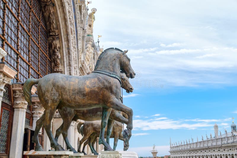 The Horses of Saint Mark at St Mark& x27;s Cathedral in Venice