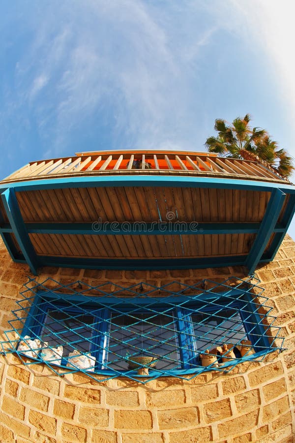 The ancient house, in lens Fish eye royalty free stock photography