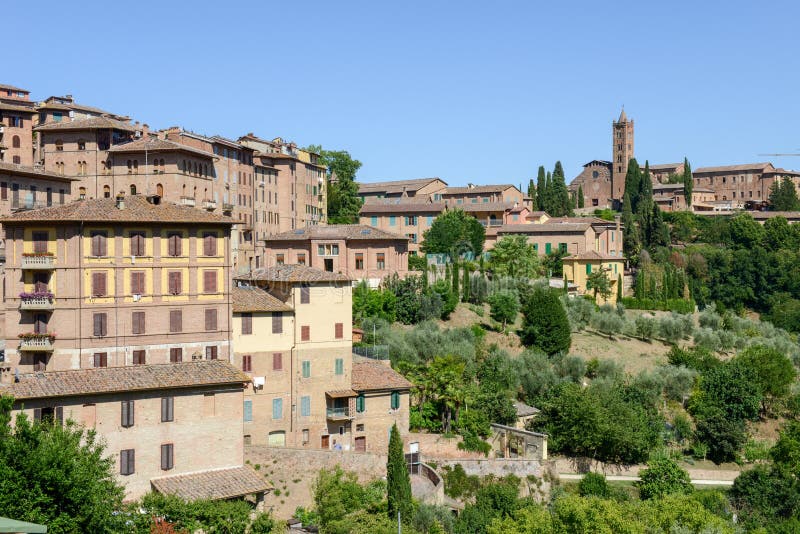 Ancient Houses at Old Siena on Italy Stock Image - Image of skyline ...