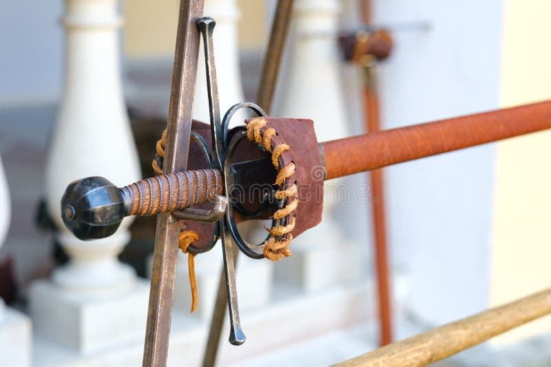 An ancient knight's sword. Medieval concept royalty free stock photos