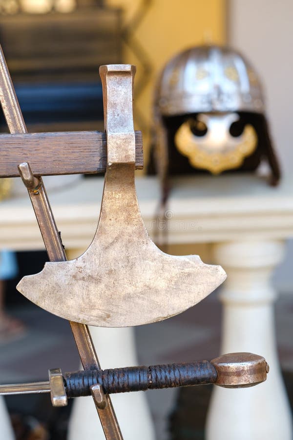 An ancient knight's sword. Medieval concept royalty free stock photo