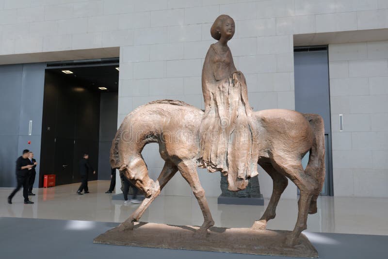 Ancient Ladys Reitstatue in der Halle des Nationalen Museums von China, adobe rgb stockfoto Ancient Ladys Reitstatue in der Halle des Nationalen Museums von China, adobe rgb stockfoto