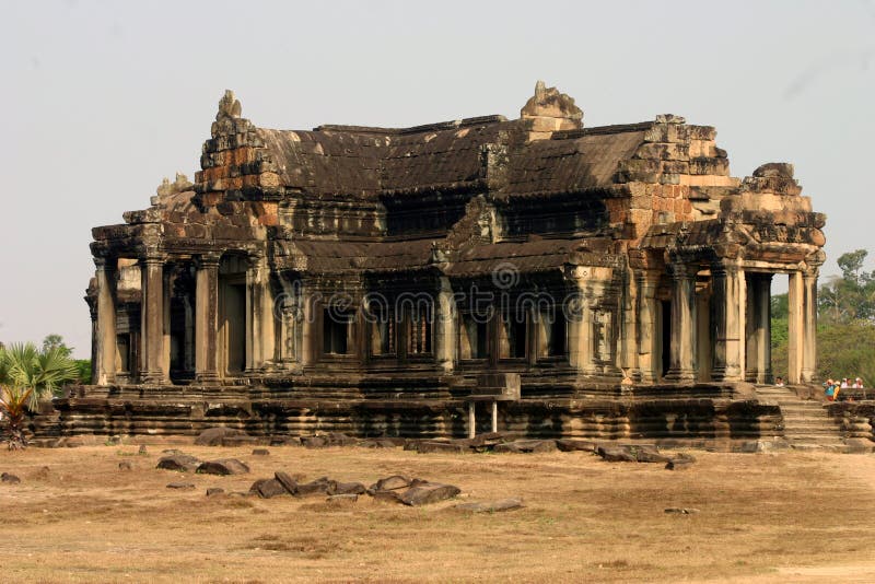 Ancient library, Angkor Wat stock photography