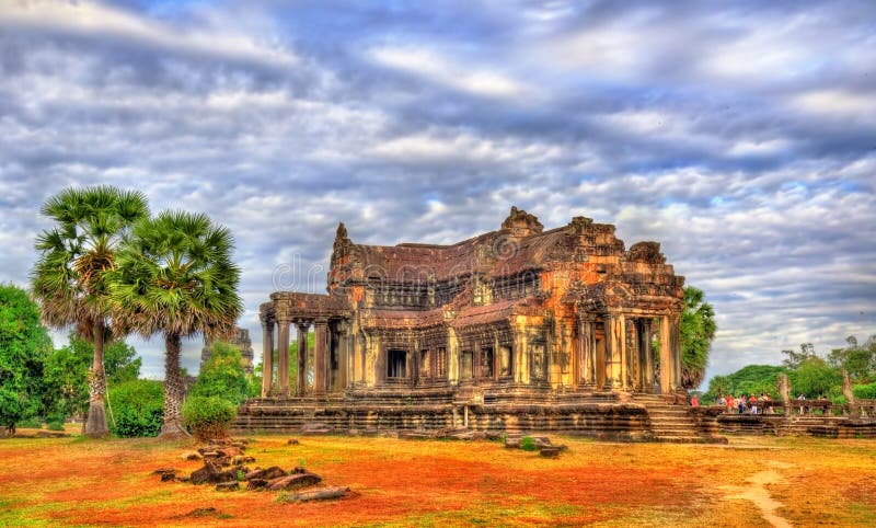 Ancient Library at Angkor Wat, Cambodia stock photos