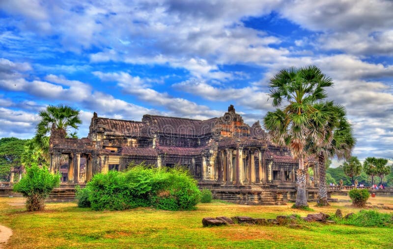 Ancient Library at Angkor Wat, Cambodia stock photos