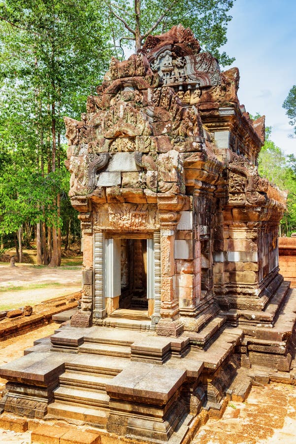 Ancient library building of Thommanon temple, Angkor, Cambodia royalty free stock images
