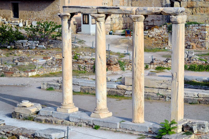 Ancient library of Hadrian, city of Athens, Greece royalty free stock image