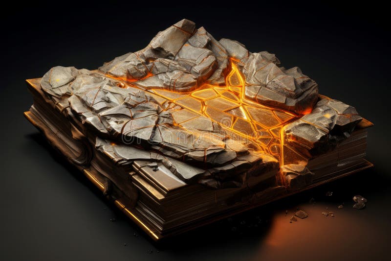 Ancient Magic stone book. Generate Ai stock image