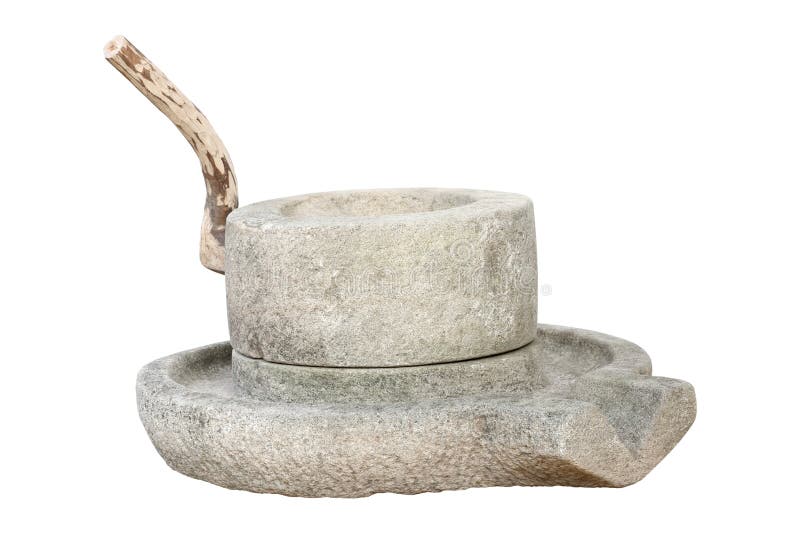 Ancient Manual Stone Mill Isolated on White Stock Photo Image of