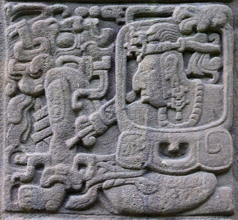 Ancient Mayan stone reliefs