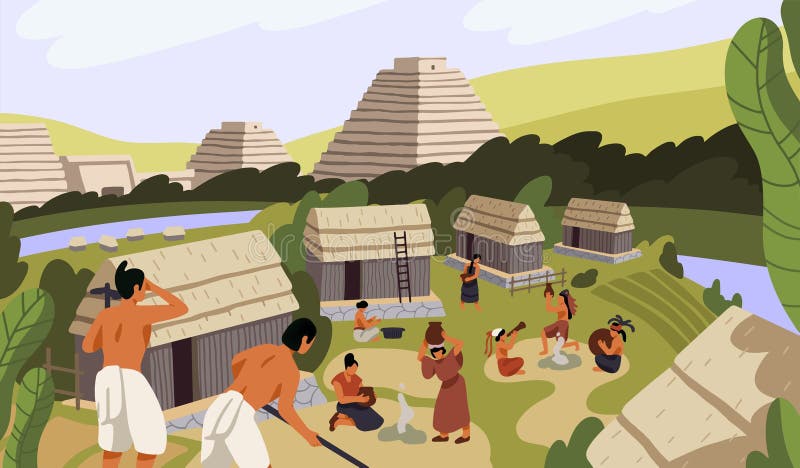 Mayan Village Huts Stock Illustrations 3 Mayan Village Huts Stock sociedad-mexica-culturas-prehispanicas-de-mexico-organizaci-n-social