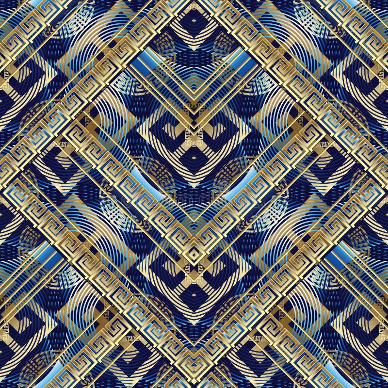 Ancient meander greek key seamless pattern. stock illustration Ancient meander greek key seamless pattern. stock illustration