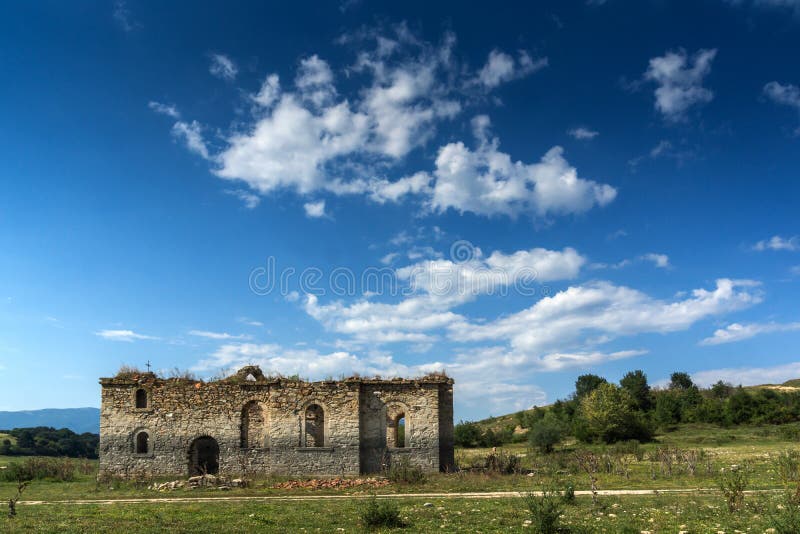 Ancient Medieval Eastern Orthodox church of Saint John of Rila at the bottom of Zhrebchevo Reservoir, Bulgaria. Ancient Medieval Eastern Orthodox church of Saint royalty free stock images Ancient Medieval Eastern Orthodox church of Saint John of Rila at the bottom of Zhrebchevo Reservoir, Bulgaria. Ancient Medieval Eastern Orthodox church of Saint royalty free stock images
