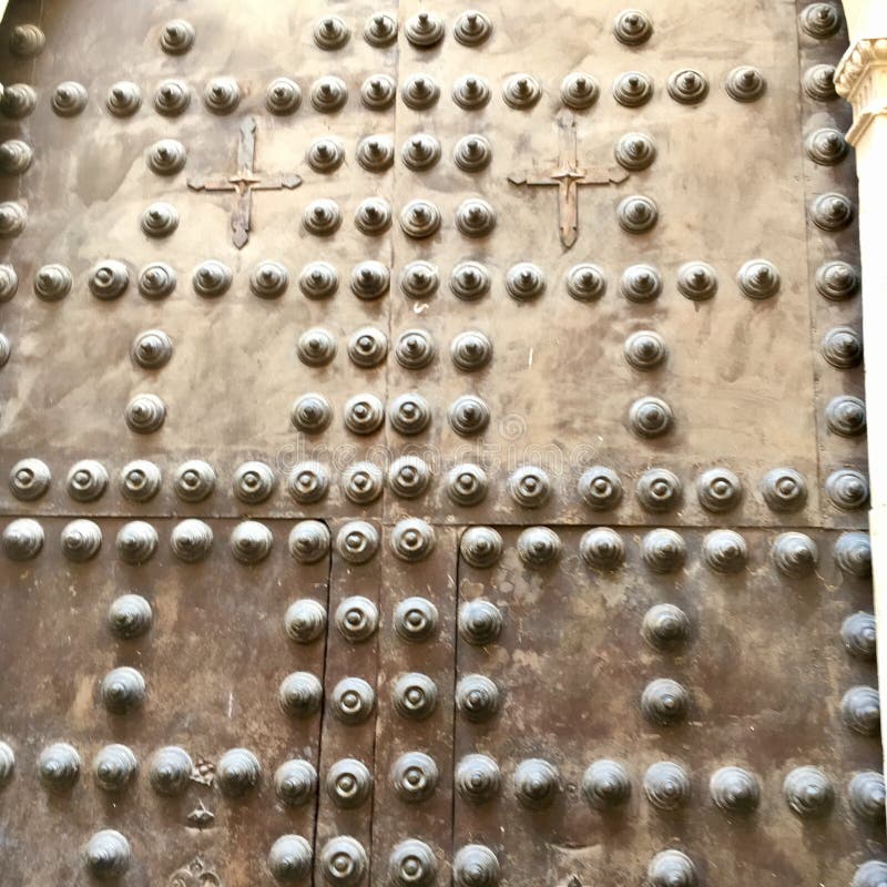 Closeup of metal studded Door royalty free stock images Closeup of metal studded Door royalty free stock images