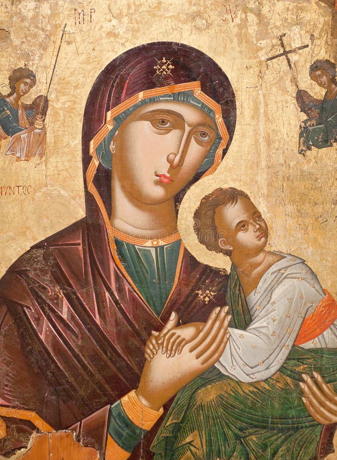 Ancient painting icon from Meteora Church, Greece