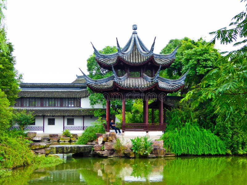 Ancient pavilion inside XiXi Wetland park