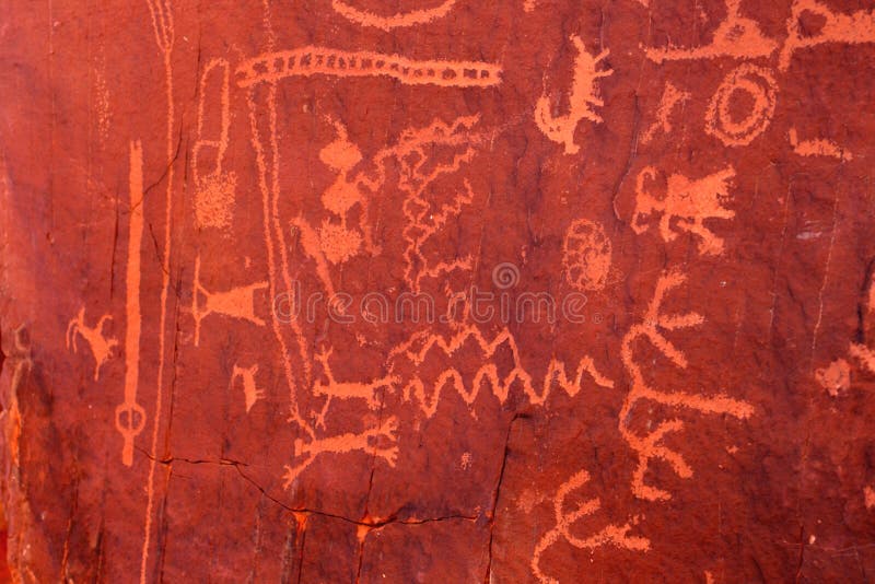 Ancient petroglyphs in Valley of Fire, Nevada