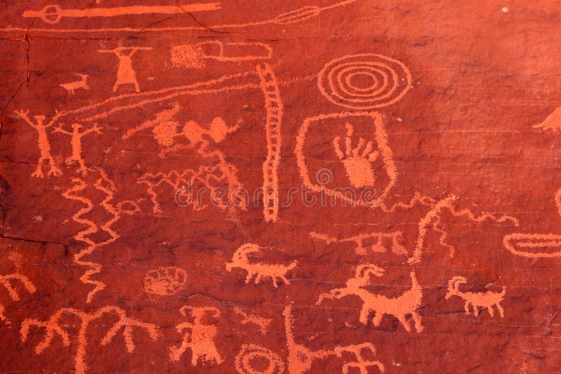 Ancient petroglyphs in Valley of Fire, Nevada