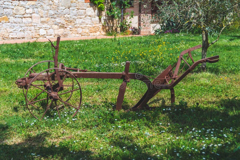 Ancient plow stock photo. Image of field, grass, agriculture 916008