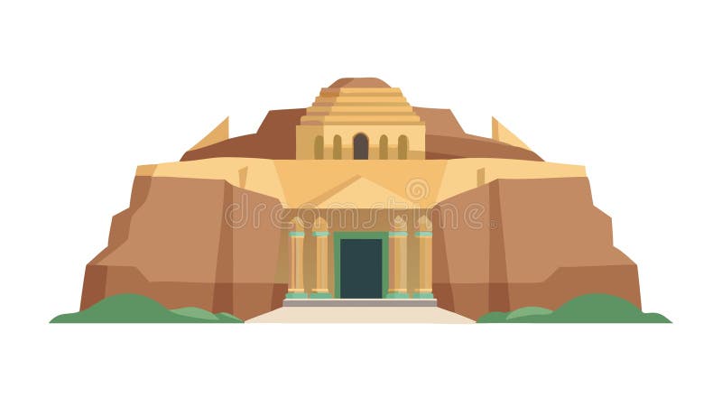 Ancient Pyramid Ruins Historical Site Vector, vector design Generative AI stock illustration