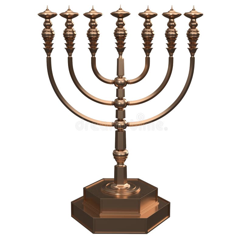 Candle menorah 3D render stock illustration. Illustration of