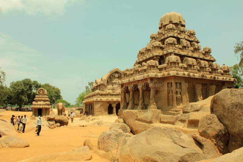 Ancient Rock Temple, Five Rathas , India